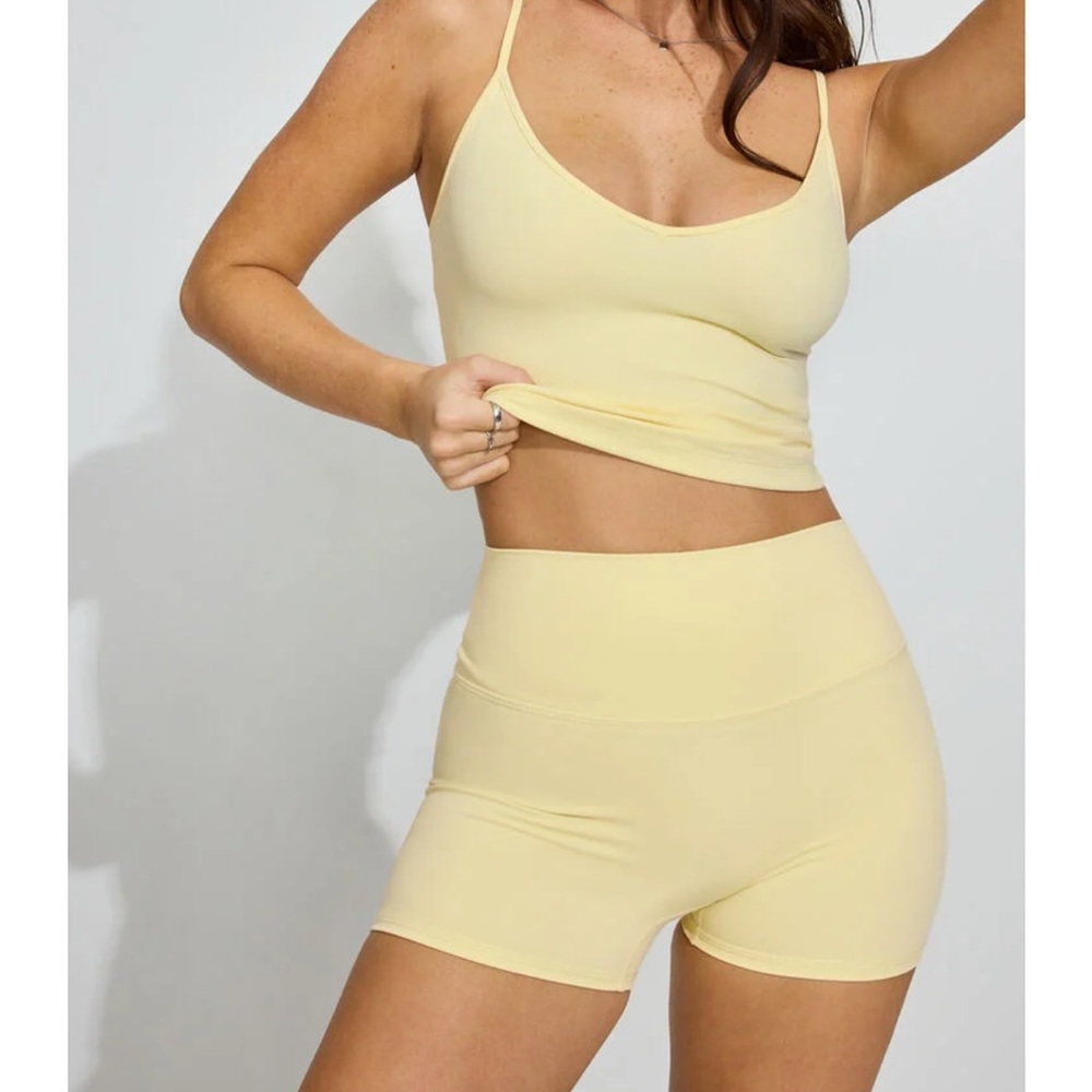 Butter yellow garage biker / gym shorts